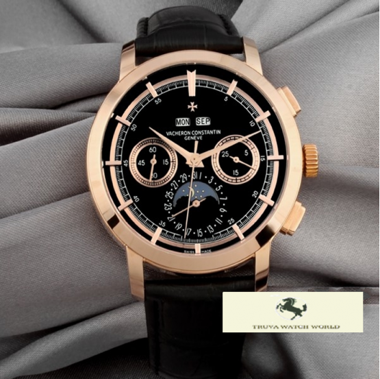 HK1068 VACHERON CONSTANTİNE COMPLİCATİON ROSE GOLD SİYAH KADRAN